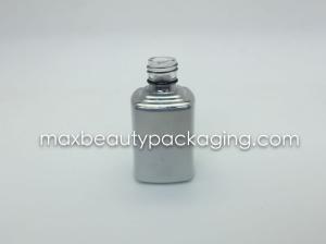 Quality thick and strong powder coating gel polish bottle UV metallic silver color coating gel bottle nail polish packaging wholesale