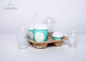 Quality Heat Insulated Custom Disposable Paper Cups Leak Proof With White PS Lids wholesale