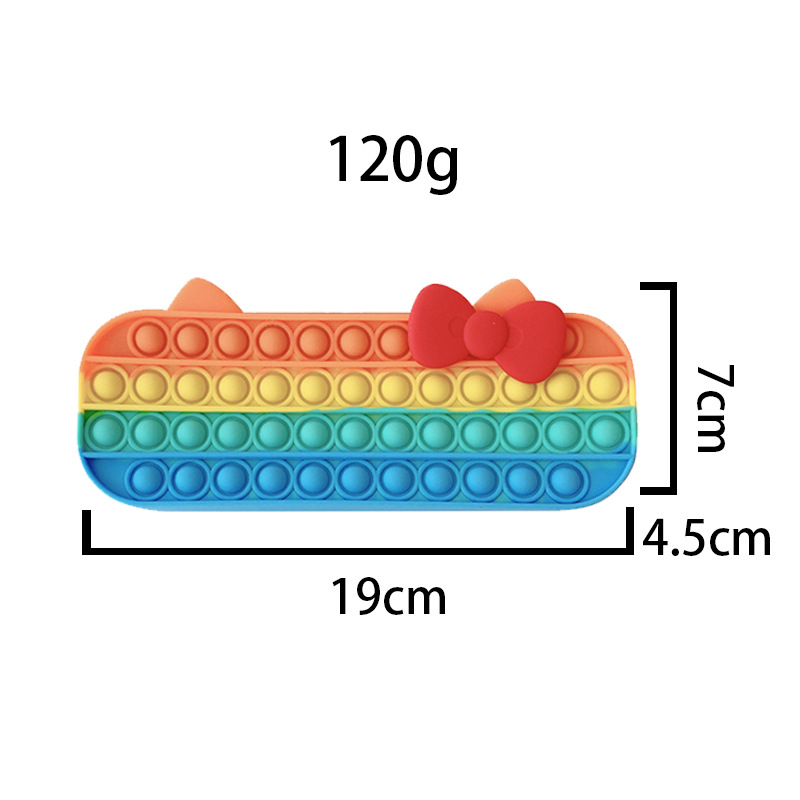 OEM/ODM Cute Cat Zipper Pencil Case 19*7*4.5cm Popper Toy Pencil Box with Bubble Design
