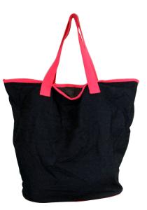 Quality Navy Jeans Fabric Carrier Bags Plastic Seal fashion easy storage light for carry out door shopping wholesale