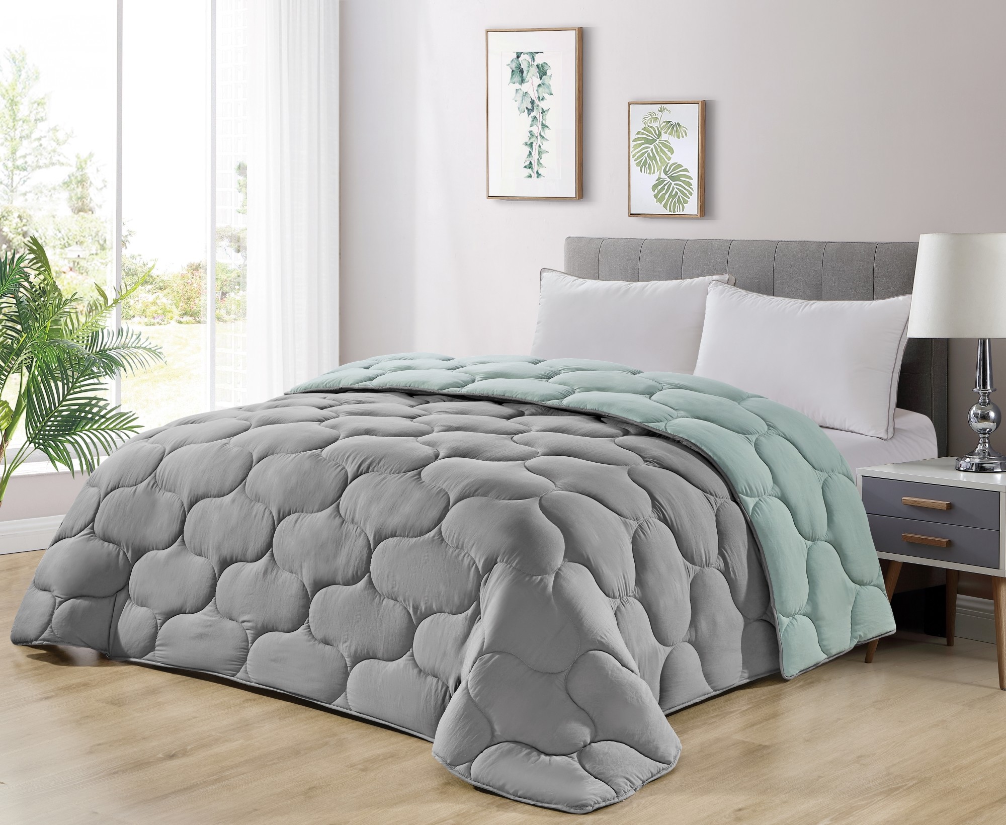 Ultra Warm Comforter Fluffy Microfiber Padding Duvet Reversible Two Colors
