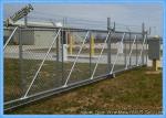 Hot Dipped Galvanized Chain Link Fence Slats / Panels Heavy Duty Sliding Gates 5