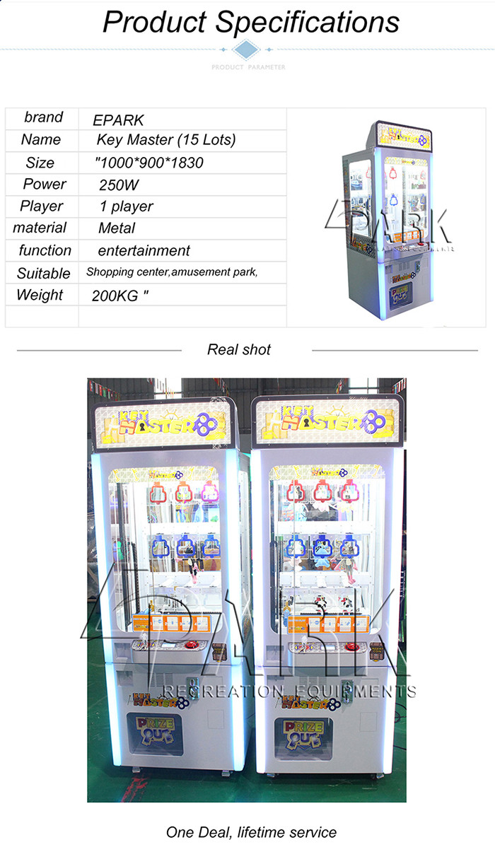 Amusement mini golden key crane machine coin pusher joystick control doll drop machine