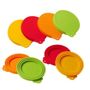 Quality Silicone Pet Food Can Covers Customized Silicone Products Red Orange wholesale
