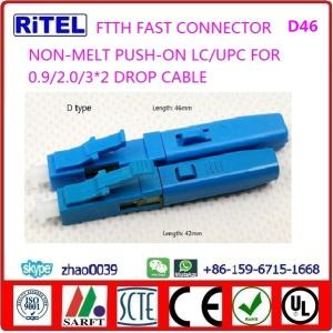 Quality FTTH LC/UPC, LC/APC, fast connector D42, D46 pre-embedded for drop fiber optic cable wholesale