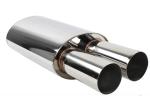 Polished Stainless Steel Muffler Tips Oval Shape Center / Dual Configuration 2