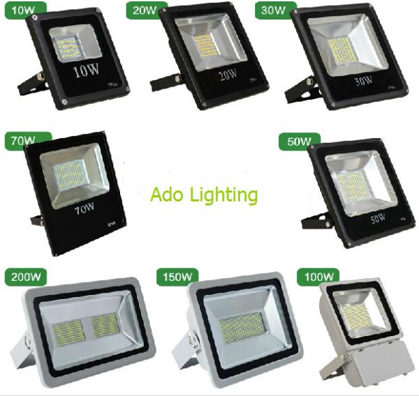 outdoor led flood lighting black fixture 10-200W RGB DMX controlled rechargeable