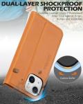 Leather wallet folding case Magnetic seal RFID blocking card slot holder Fully