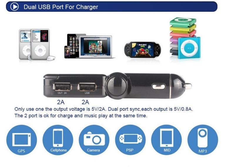 Professional Grade Bluetooth Car Charger Full Frequency FM Transmitter