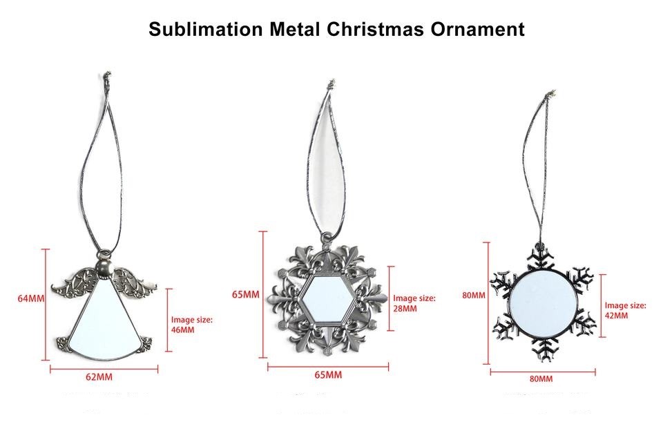 Personalized Sublimation Aluminium Xmas Decoration Metal Sublimation Ornament Blanks