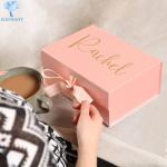 Recyclable Spot UV Jewelry Luxury Magnetic Gift Box With Bow