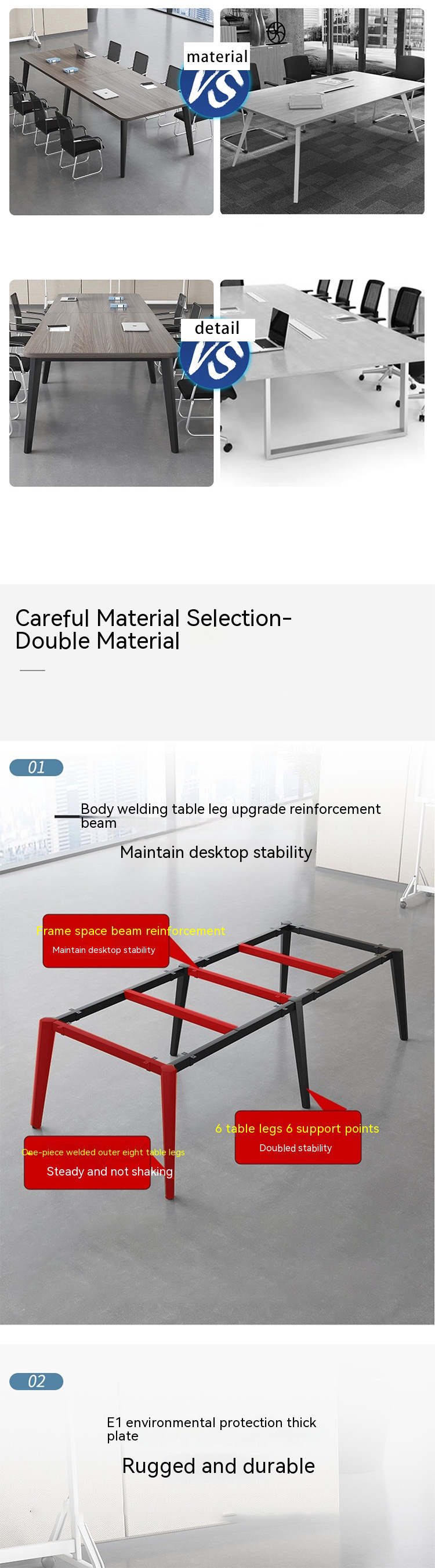 Modern Office Desk Conference Room Reception Table and Chair Combination for Negotiation