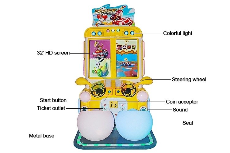 Metal Material Car Racing Arcade Machine For Game Center / Supermarket