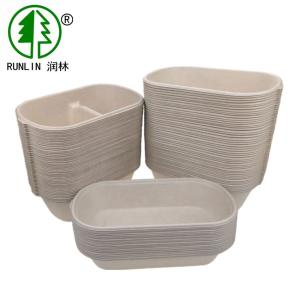 Quality 2 Compartments Meat Box Other Compostable Tableware Wheat Fiber Food Containers For Take Away wholesale