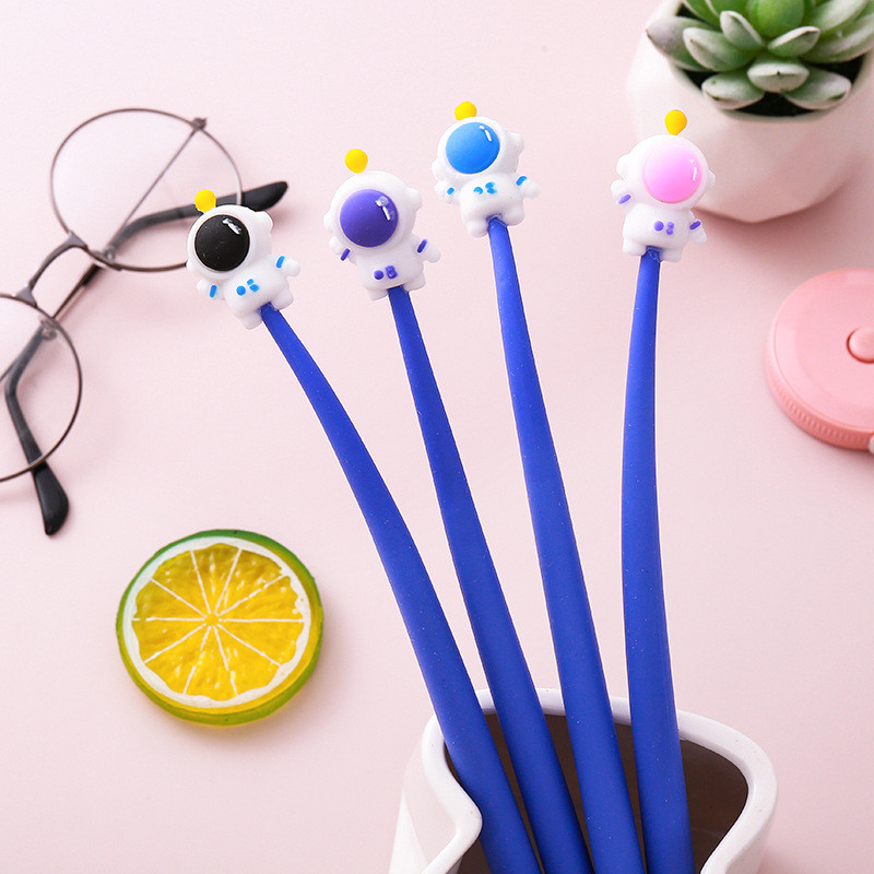 12PCS Cute Astronaut Shaking Gel Pens 0.5 Mm, Black Ink Gel Writing Pens For Office School Supplies Students Children Gift