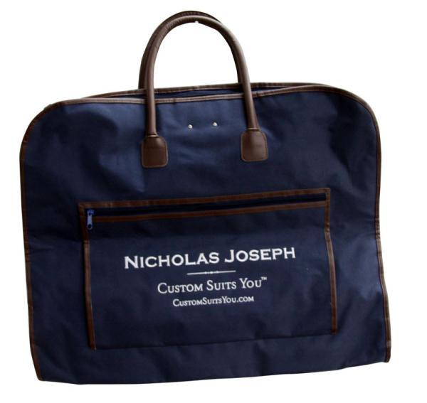 Nicholas Embroidery Logo Suit Garment Bag Oxford Fabric PU Handle