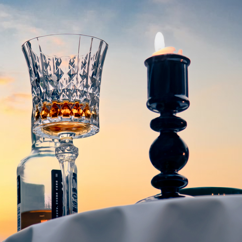 Black Ramadan Glass Candle Holder Jar Stand For Wedding Gift Desktop Decoration