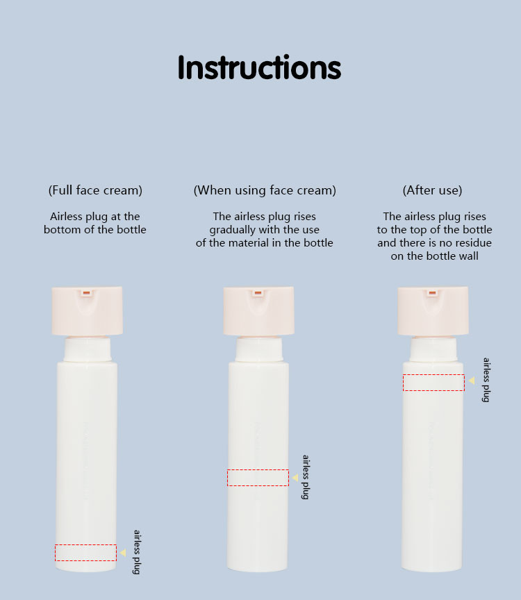 PP Rotary Airless Pump Bottles Refillable Packaging For Cosmetics Detachable Container