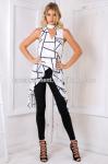 Back split printed cross over top ladies latest long tops