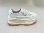 Women white espadrilles sneakers in summer autumn with authentic leather and