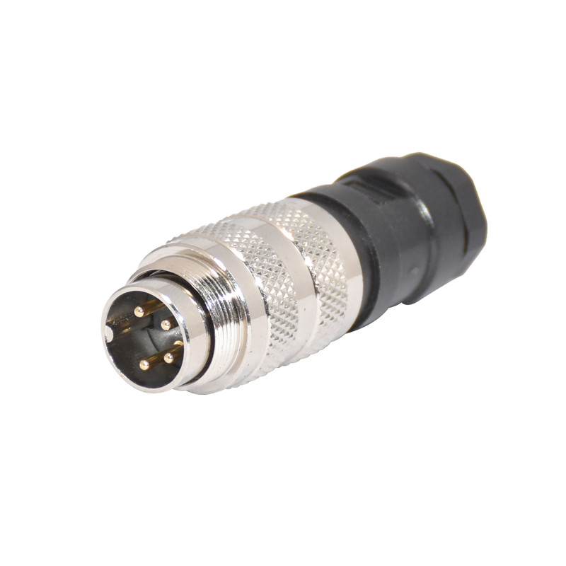 M16 4 Pin Aviation Plug Connector , Circular Male Screw PCB Connector