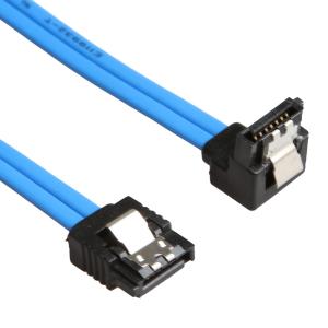 Quality Blue Practical SATA 3 6GB S Cable With Locking Latch Straight To 90 Degree Plug wholesale