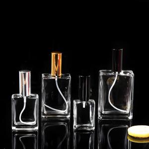 Quality 3 Oz Perfume Pocket Spray Bottle Empty Luxury Flat Square Fragrance Clear Pump Glass wholesale