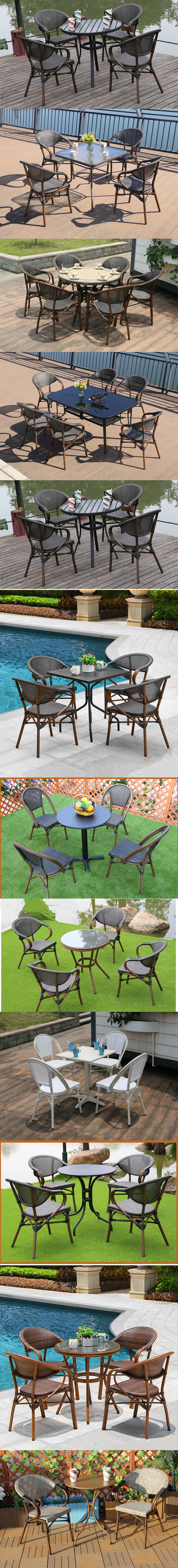 Aluminum Garden Furniture Modern Outdoor Cafe Table Chair Set UK-GD015