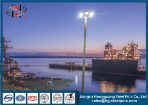 Quality Galvanized Steel Polygonal High Mast Flood Lighting Poles 25m With LED Lamps wholesale