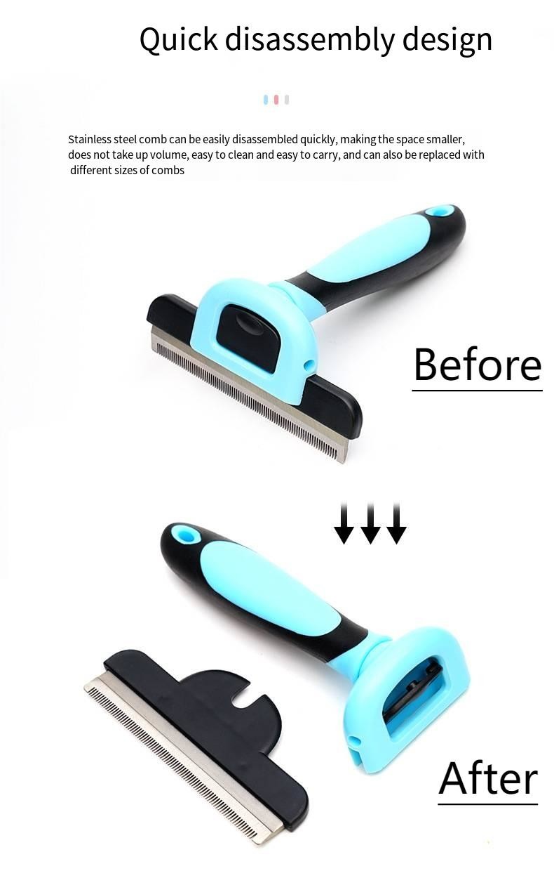 Pet Floating Hair Comb Dog Stainless Steel Fine-Tooth Brush Cat Detachable Portable Grooming Comb