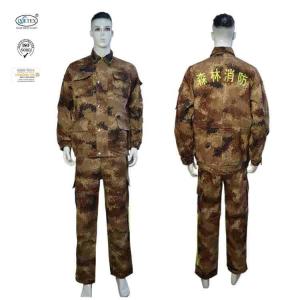Quality Long Sleeve Desert Camouflage EN11611 FR Fire Retardant Suit With Logo Embroidered wholesale