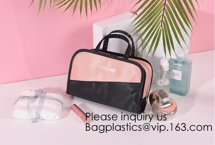Portable custom logo printed Transparent Makeup Window Women Makeup Pouch Travel Clear Cosmetic bag Travel Cosmetic Bag