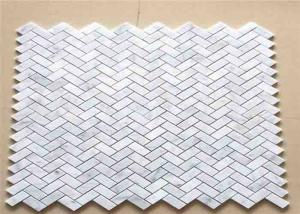 Quality Durable Mosaic Kitchen Wall Tiles , 30x30 Marble Herringbone Tile wholesale