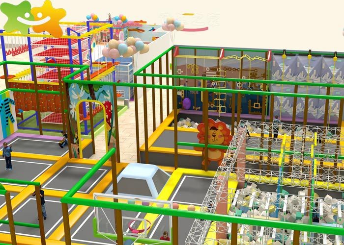1200m² Kids Indoor Playground Equipment Ninja Warrior Obstacles Course