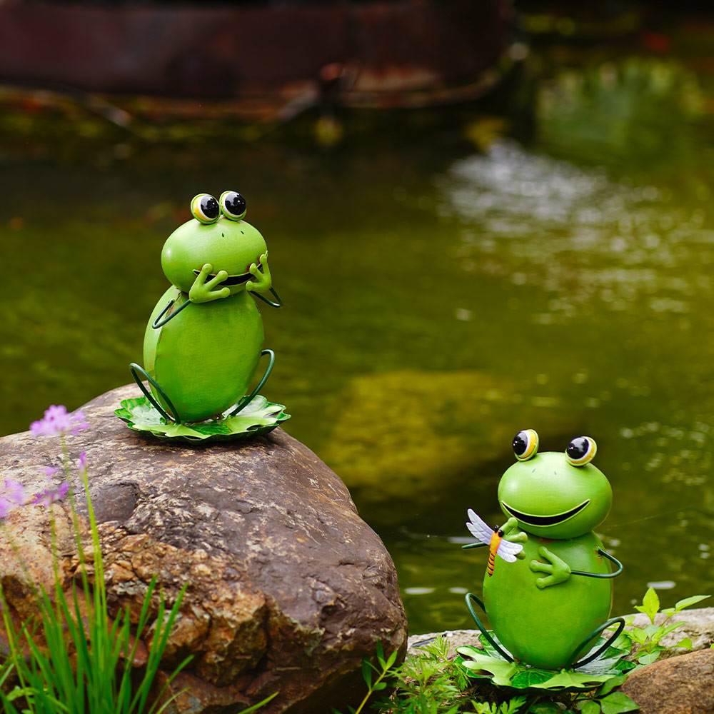 Iron Metal Frog Animal Garden Ornaments Exquisite And Lifelike