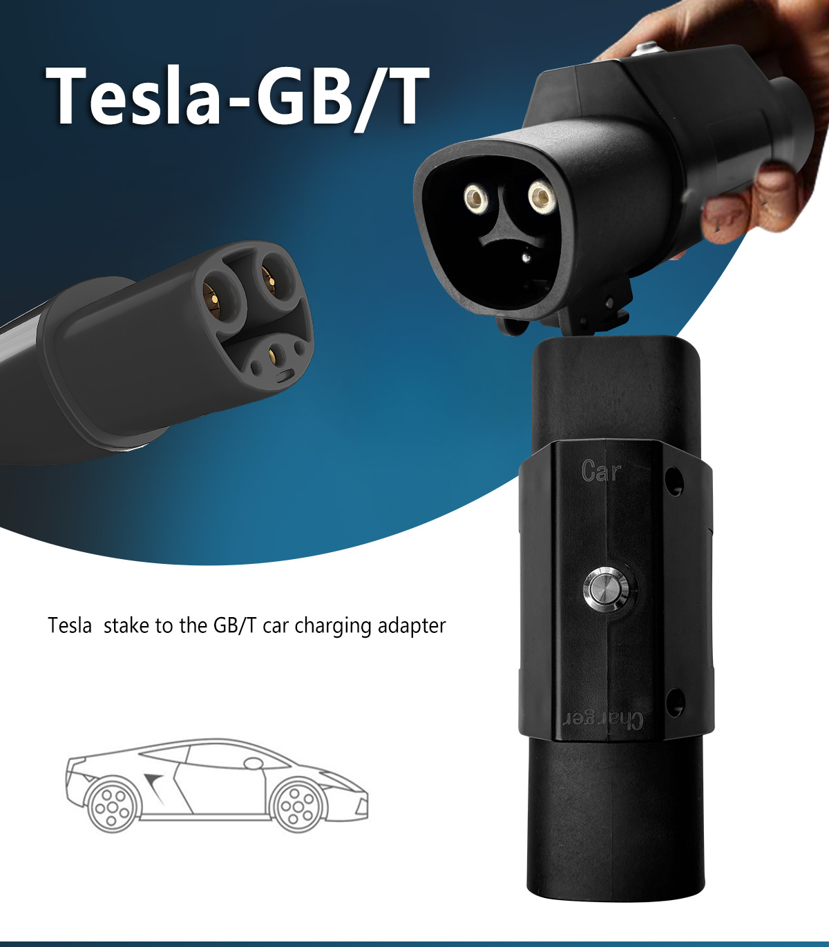 240V Operation Voltage Tesla to GB/T 7kw EV Charger Adapter for Purpose Retrofit/Upgrade