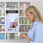 Shopping Interactive Showcase Display Cabinets Establish Communication
