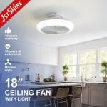 Mini Bedroom 18 Inches Bladeless Led Ceiling Fan Dc Motor 6 Speeds Remote