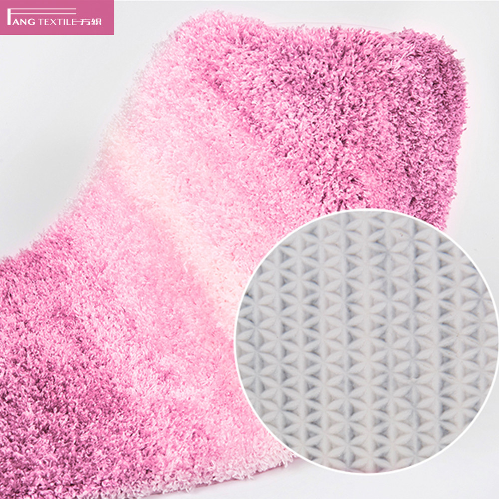 Gradient Colors Tufted Microfiber Polyester Shaggy Bath Mats For Bathtub