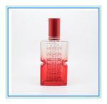 50ML square gradient orange or blue or red glass perfume bottle