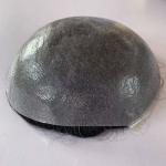Straight Mens Toupee Human Hair Real wigs 100% Grey Full PU Thin Skin