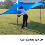 Outdoor 2 Steel Poles Lycra Camping Sun Shelter