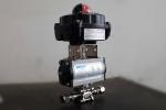 Medical Industry Pneumatic Air Control Valve / Sanitary Stainless Steel Ball