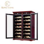 Dual Zone Luxury Wood LED Light Cigar Wine Cooler And Humidor