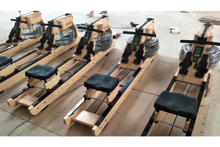 Commercial Cardio Deluxe Wooden Water Rower Rowing Machine For Gym