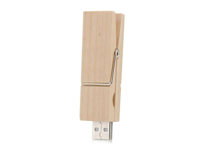 High Speed Storage Wooden Thumb Drive With Full Color Printing Logo