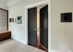 Laminate Coated Mdf Wooden Composite Front Doors Flush Interior PVC Swing Open