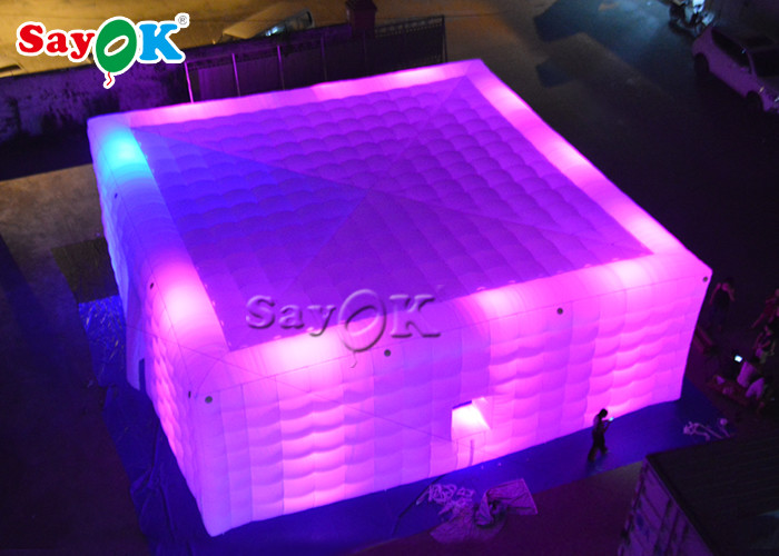 Go Outdoors Inflatable Tent Waterproof PVC Party Event Inflatable Cube Tent With LED