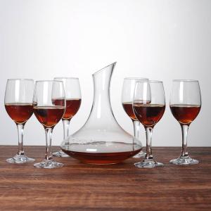Quality 1000ml/34oz Round 7pcs Custom Wine Decanter With Polyfoam Packing wholesale