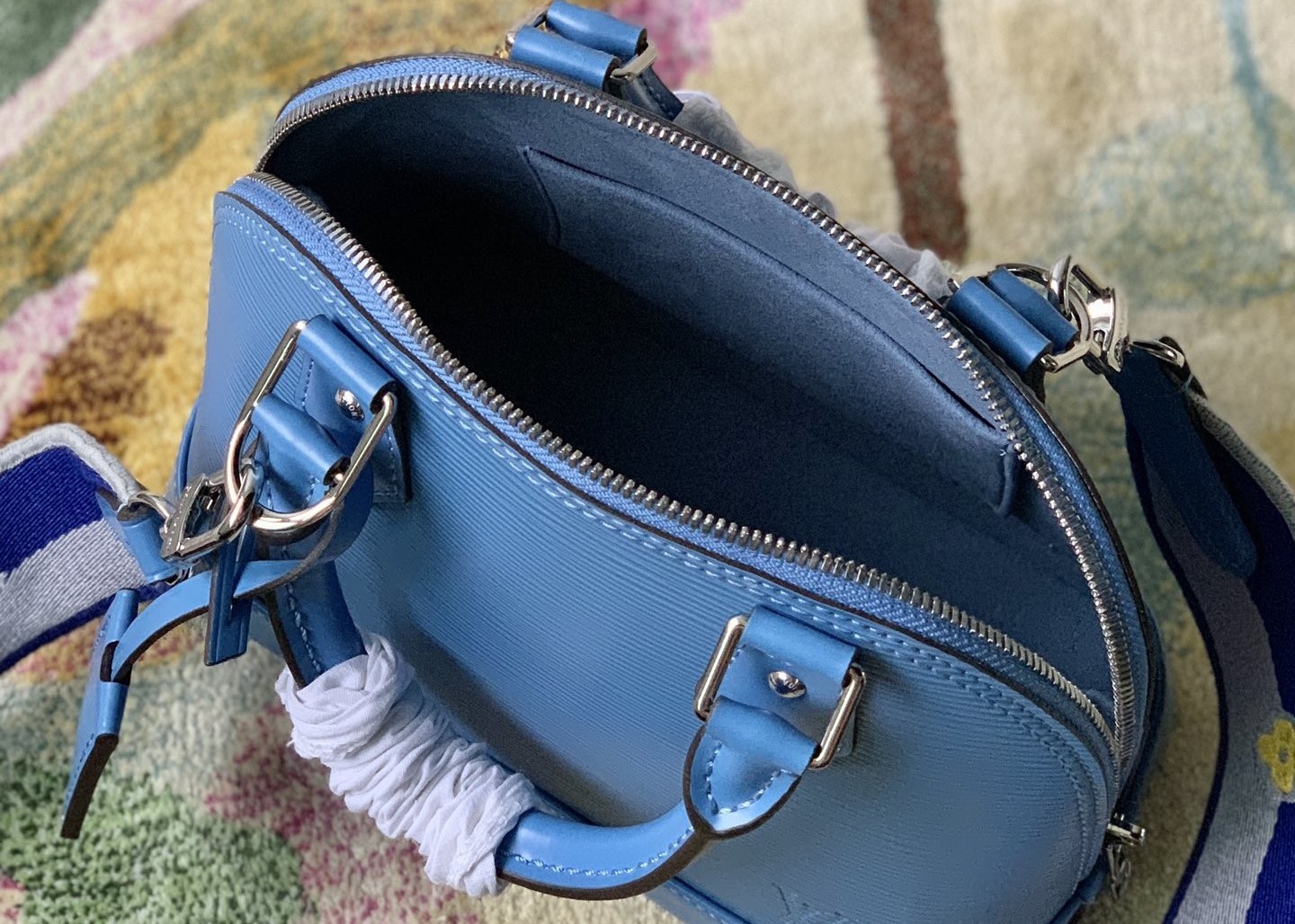 M57540 Water Ripple Alma BB Genunie leather Shell Shape Handbag